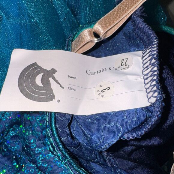 Curtain Call Dance Costume Ballet C230 Size CLA Large Size 14 Blue Recital - Picture 6 of 6